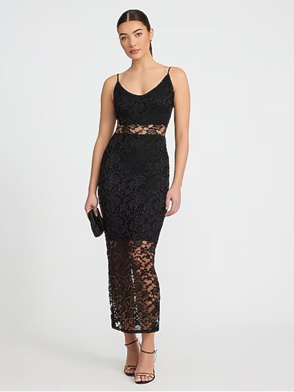 NWT Express Lace V-Neck Sleeveless Midi Dress